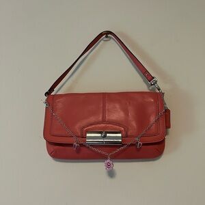 Coach Pink Leather Kristin Wristlet Wallet / Shoulder Bag